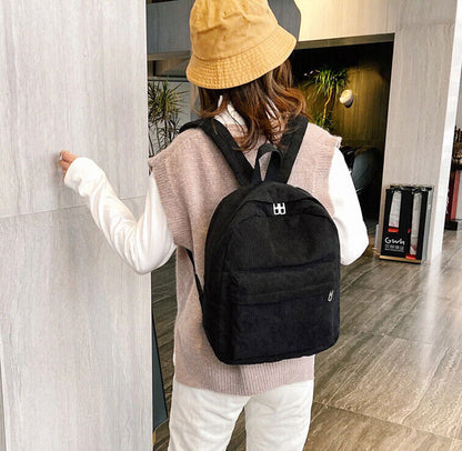 Fashion Mini Backpack Women Purse Shoulder Rucksack Small Travel Bag Corduroy