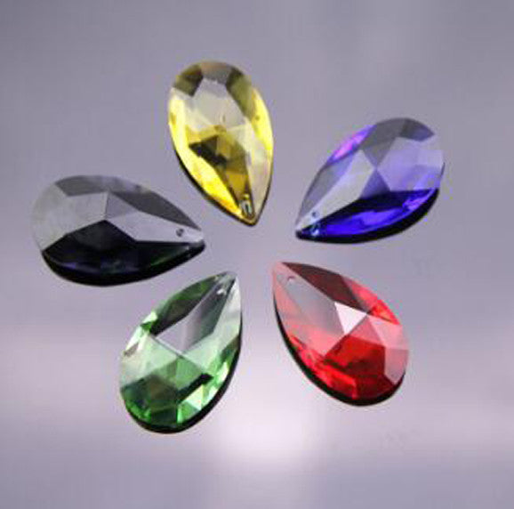 10PCS 38MM Colorful Teardrop Glass Chandelier Crystal Prisms Wedding Decoration