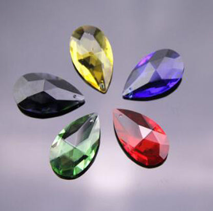 10PCS 38MM Colorful Teardrop Glass Chandelier Crystal Prisms Wedding Decoration