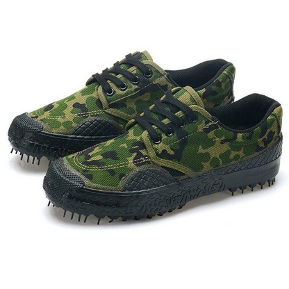 Mens canvas breath Work Slip Resistant Military Farm camo Shoes lace up training