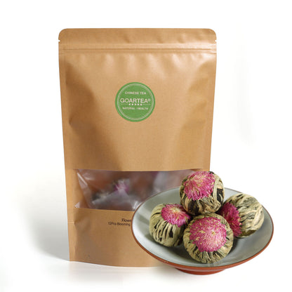 GOARTEA 96PC Blooming Flower Floral Tea Handmade Natural Artistic Green Tea Ball-