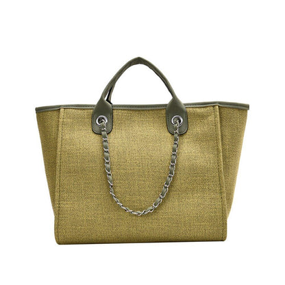 Shoulder Bag Casual Chain Messenger Bags Canvas Leisure Handbags 42*27*16 CM 1PC
