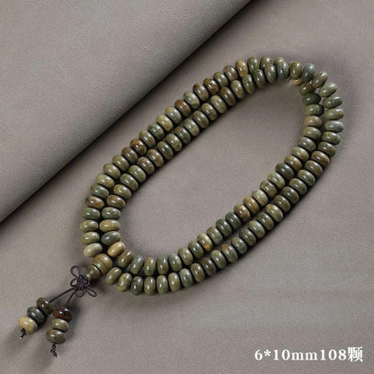 Argentine Green Sandalwood 108 Beads Abacus Mala Bracelet Unisex Buddhist Prayer