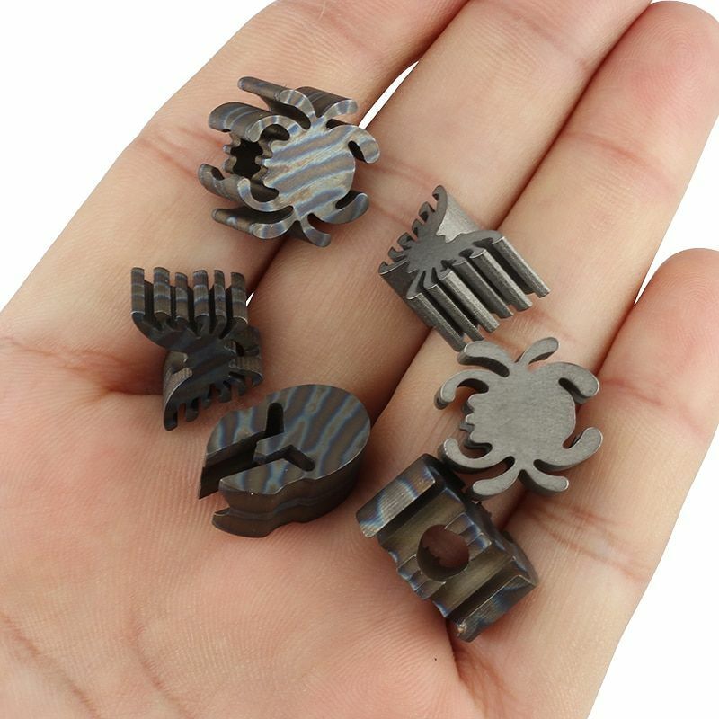 Gray Spider Helmet Butterfly Bat Alloy Knife Bead Titanium Paracord Accessories