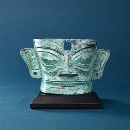 Sanxingdui Sichuan Bronze Mask Chinese Mysterious Civilization Art Sculpture