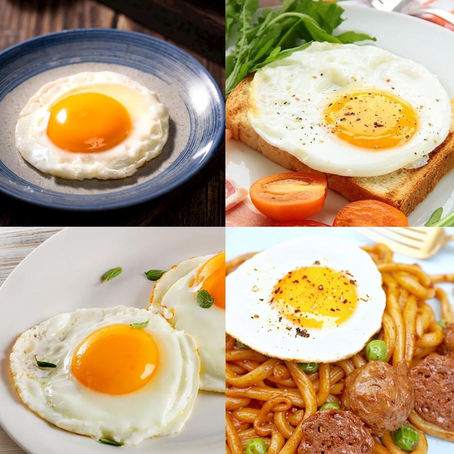 Black Silicone Egg Rings 4 Pack Molds for Fried Eggs Non-stick Cooker