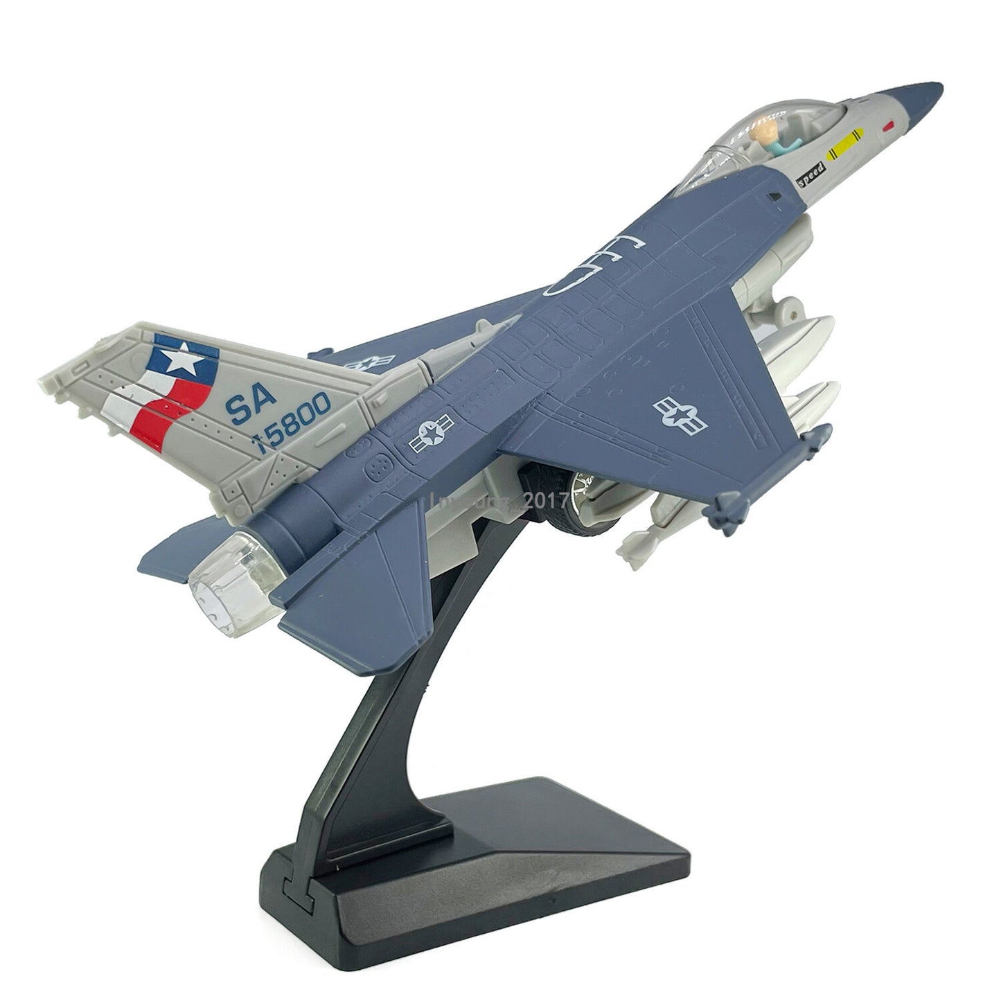 1:72 Scale 1985 F16 Fighter Jet Airplane Model Metal Diecast Plane Toy Blue