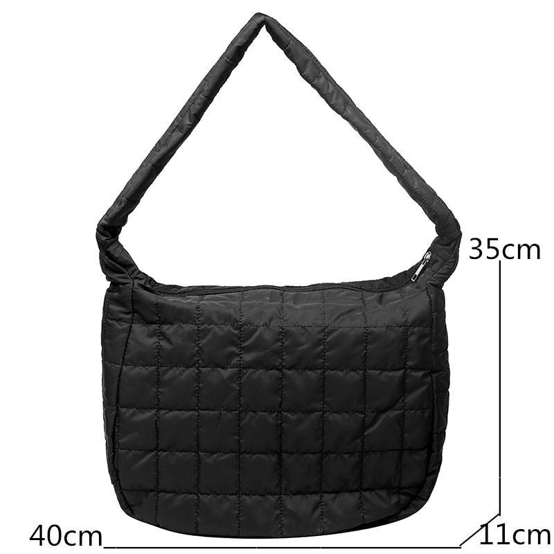 High Quality Cotton Feather Down Shoulder Bag Winter Handbags Tote Messenger Bag