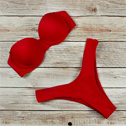 Women Swimsuit Sexy High Waist Bikini Swimwear Bikini Set Push Up Bathing Suit