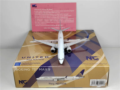 NG Model for United Airlines for Boeing B737 MAX9 N37508 1/400 Aircraft Model