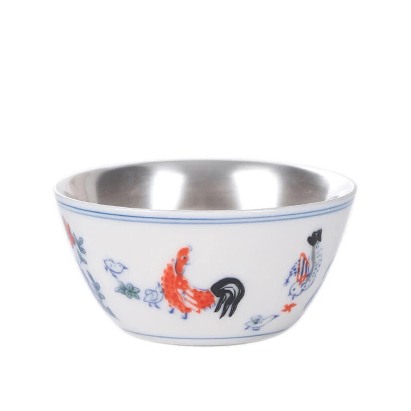 120ml Household Ceramic Gilt Silver Teacup Creative Single Master Cup Tea