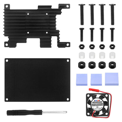 T Aluminum Case with Active Passive Cooling Fan Heatsink Set for Orange Pi 3 LTS