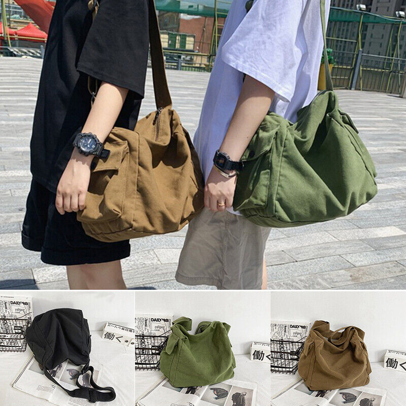 Large Capacity Canvas Shoulder Bag School Messenger Bag Shopper Travel Bag HOT