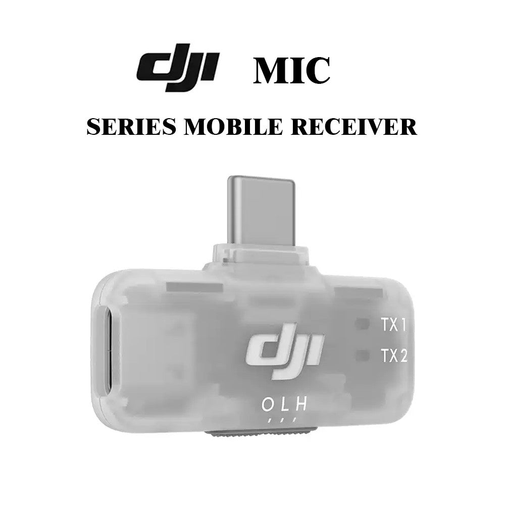DJI Mic Wireless Receiver for Phone - Plug & Play, Noise Canc, Mobile Rec