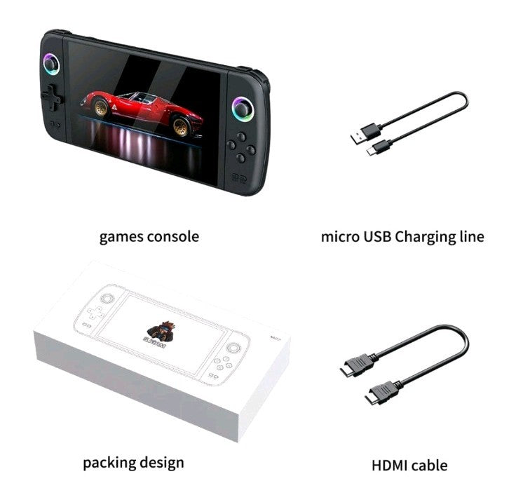 7.0 Inch Big Screen M27 Portable Pocket Retro Handheld Video Game Console 64GB