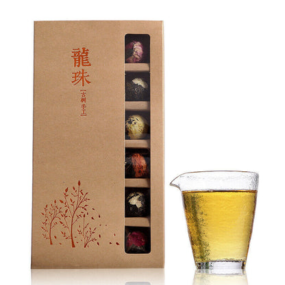 Yunnan Pu'er tea rose jasmine tea dragon pearl peony flower ball 6 flavors 18pcs