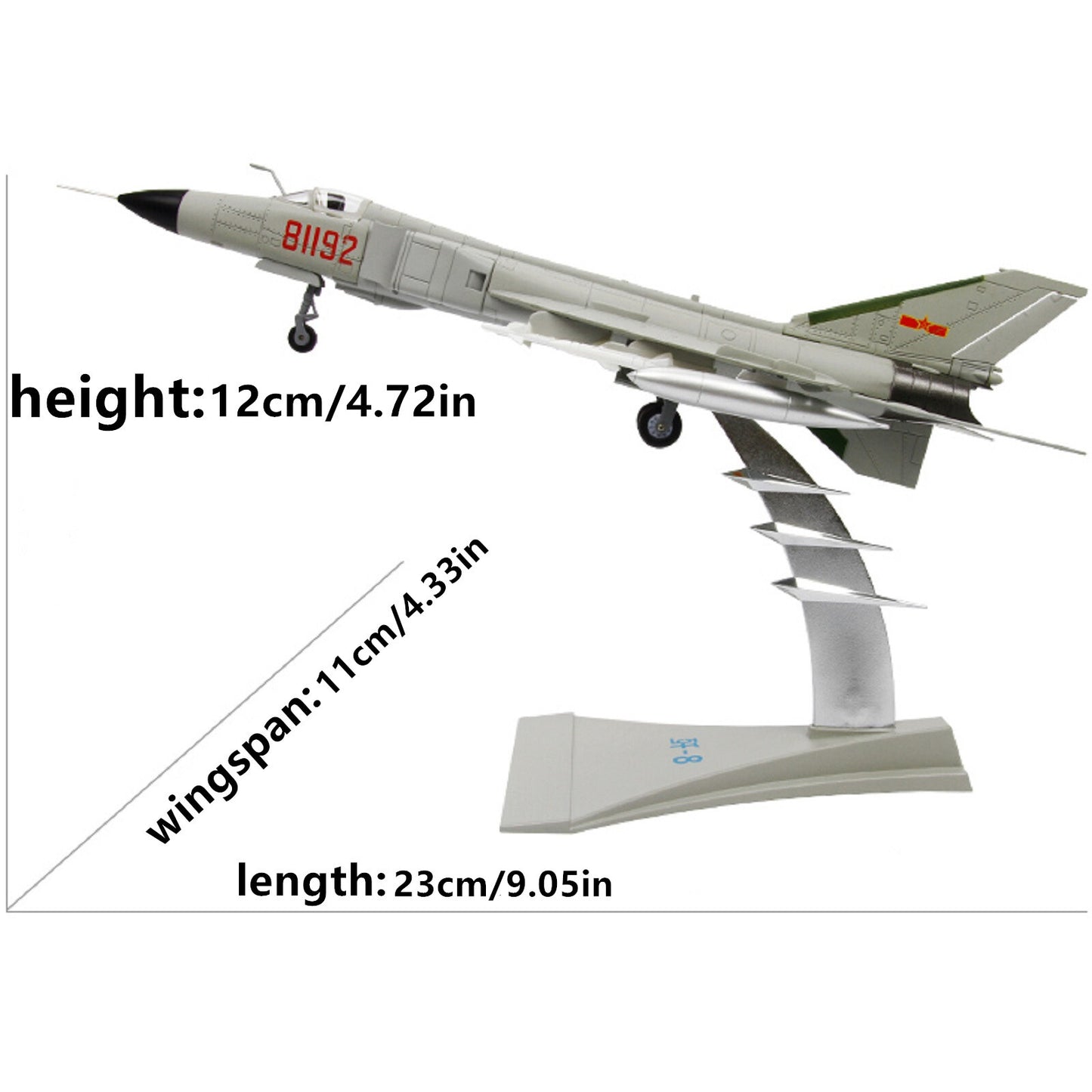 1:100 J-8 Fighter 81192 Airplane Diecast Military Aircraft Plane Model Display
