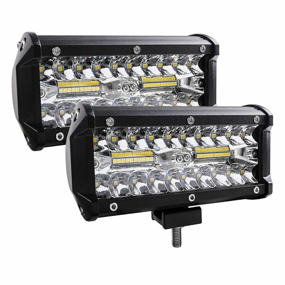 LED Light Bars 7 Inch 120W Combo Spot Flood Beam 4x4 Spot 12V 24V 4WD Headlight