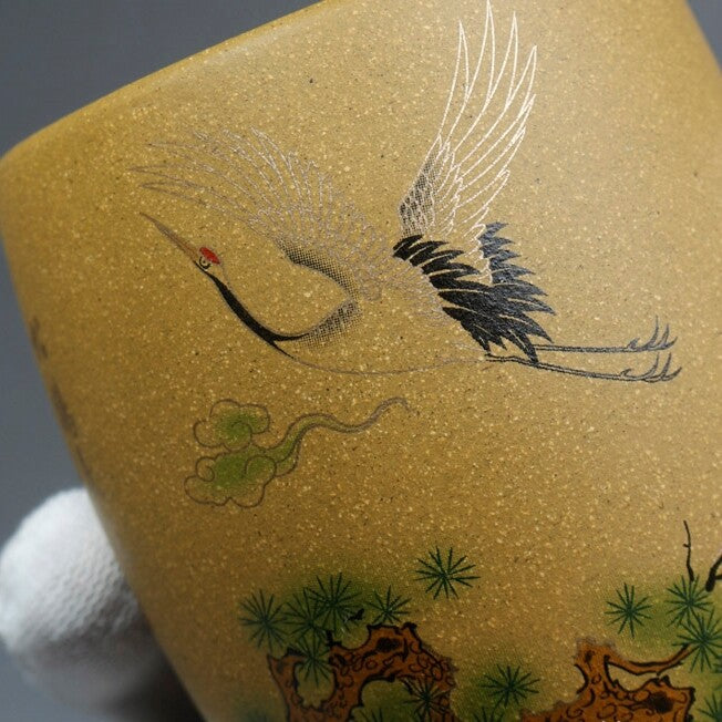 Handmade Teacup Crane Painted Master Cup 200ml Real Yixing Zisha Duan Clay Cup