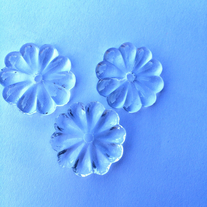100pcs 16mm Crystal Flower Bead Pendant Prisms Chandelier Lamp Parts 1 Hole DIY