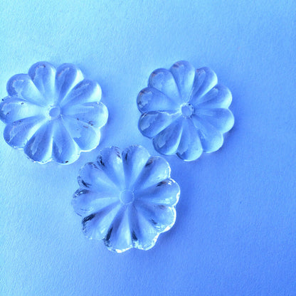 100pcs 16mm Crystal Flower Bead Pendant Prisms Chandelier Lamp Parts 1 Hole DIY