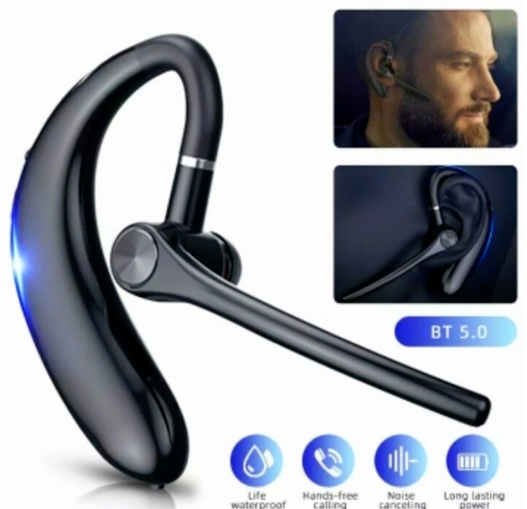 Wireless Bluetooth 5.0 Earpiece Noise Cancelling Headset Driving Trucker Earbuds