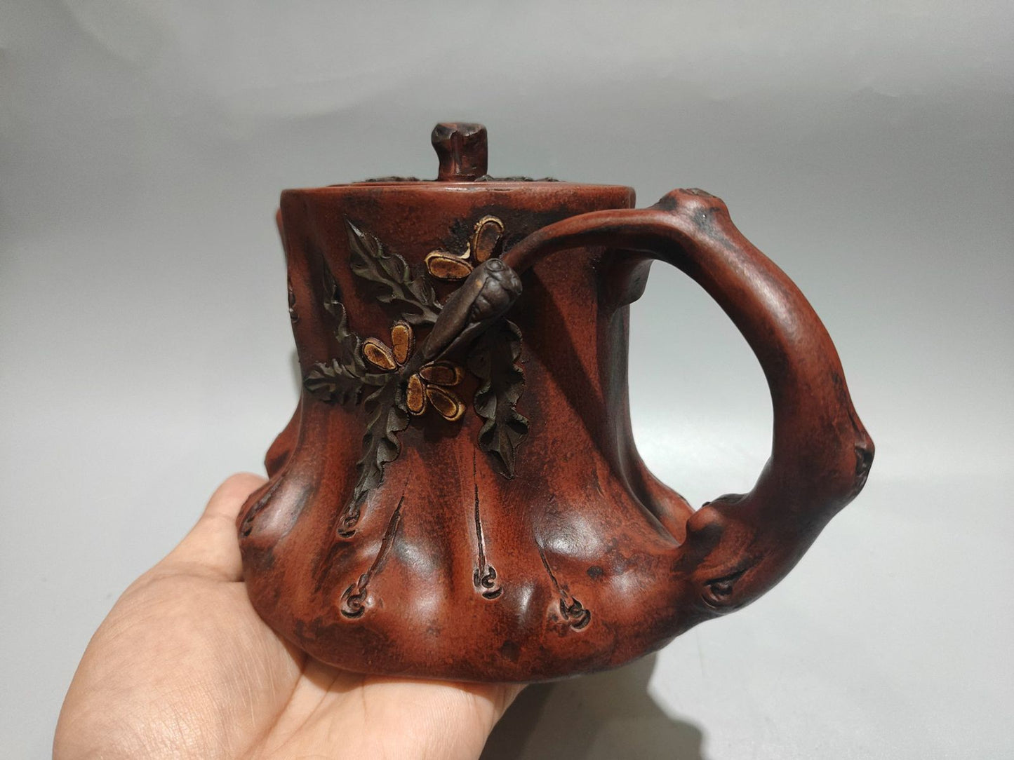 Chinese Yixing Zisha Clay Handmade Exquisite Tree Stump Teapot 31299