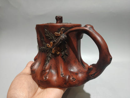 Chinese Yixing Zisha Clay Handmade Exquisite Tree Stump Teapot 31299