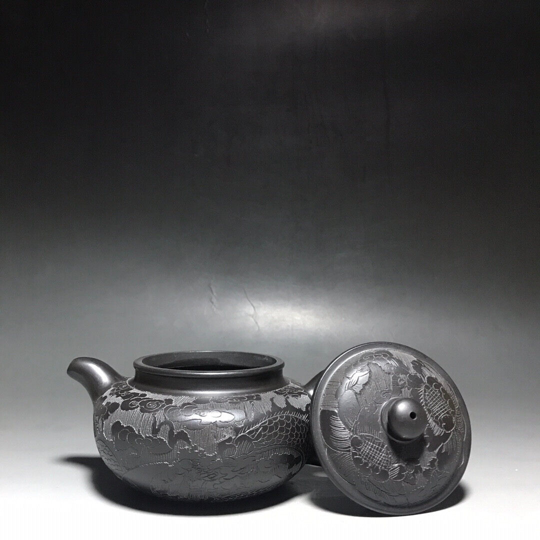 Chinese Yixing Zisha Clay Handmade Exquisite Teapot（龙纹仿古 底款：尹振庭）