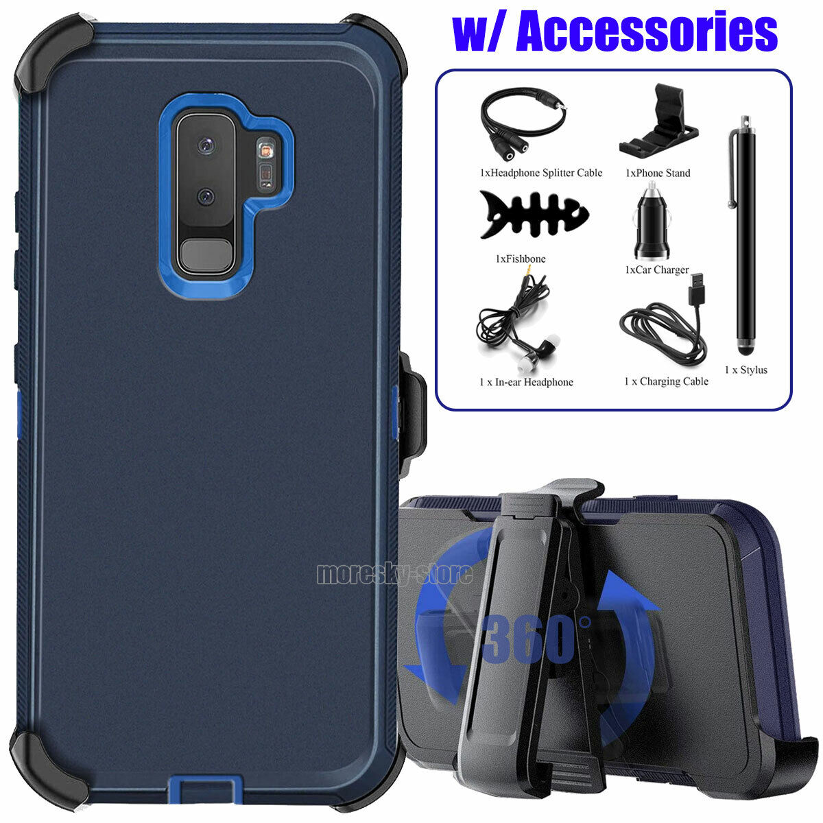For Samsung Galaxy S9 /S9 PLUS Belt Holster Case Hard Shockproof Cover Accessory