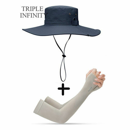 Bucket Hat Cowboy Summer Fishing Hiking Beach Waterproof Sun-proof Anti-UV Cap