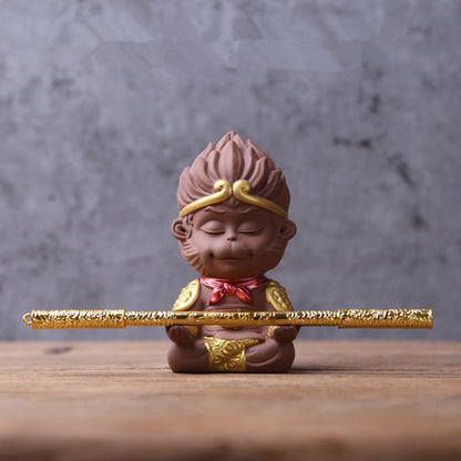 Praying Monkey Statue Yixing Zisha Tea Pet Handmade Ornament Home Decoration New
