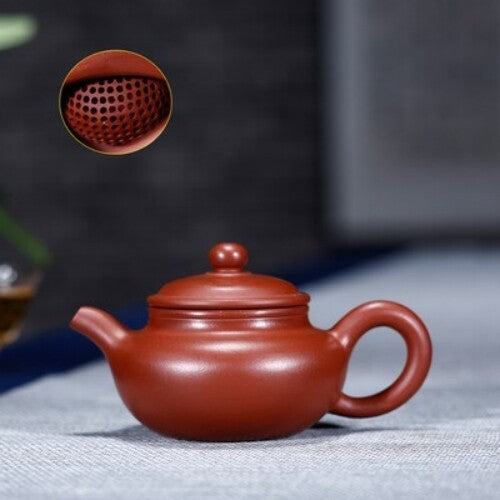 Real Yixing Zisha Tea Pot Xishi Antique Style Dahongpao Clay Ball Shaped Infuser