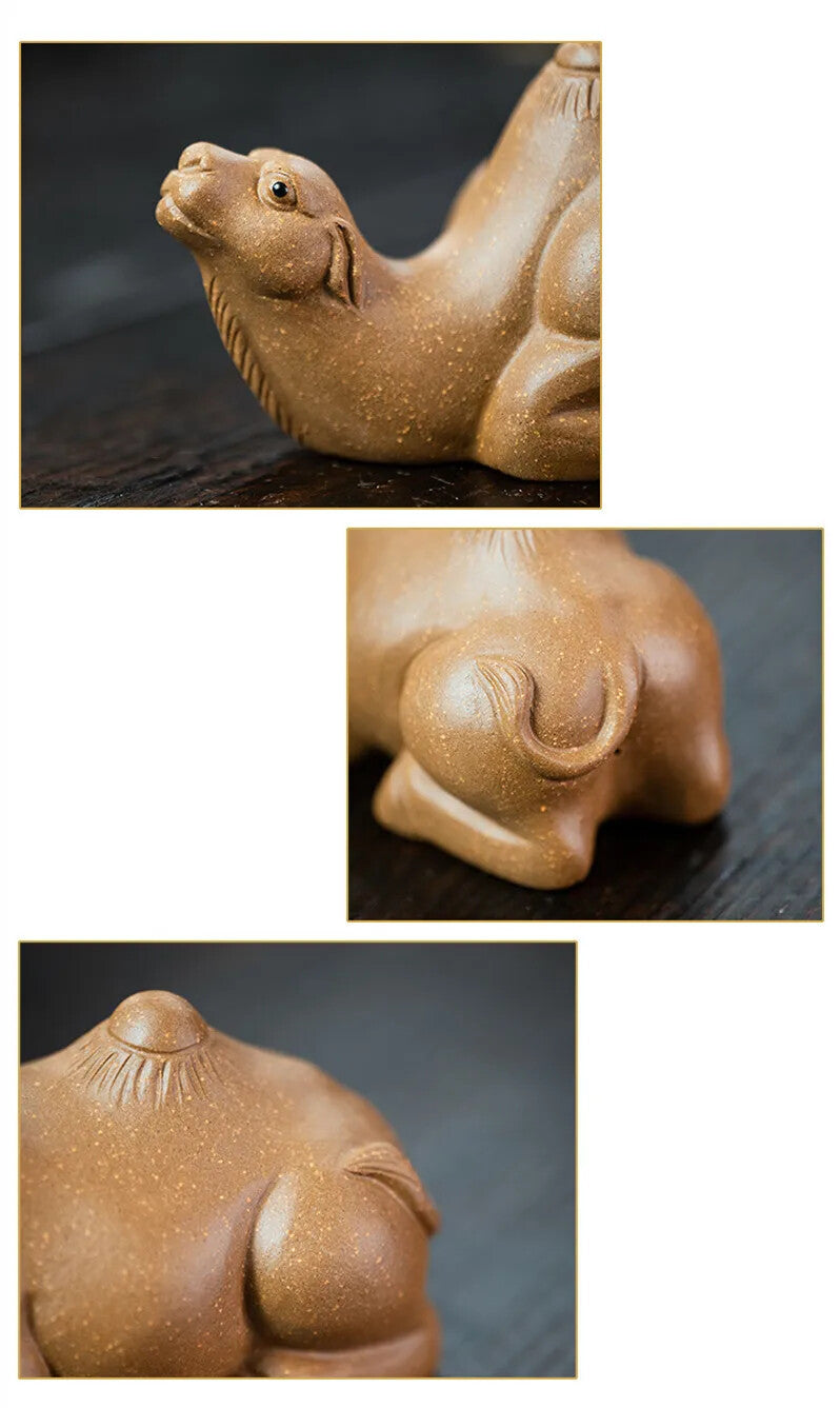 Purple Clay Tea Pet Camel Statue Tea Figurine Desktop Ornaments Handmade