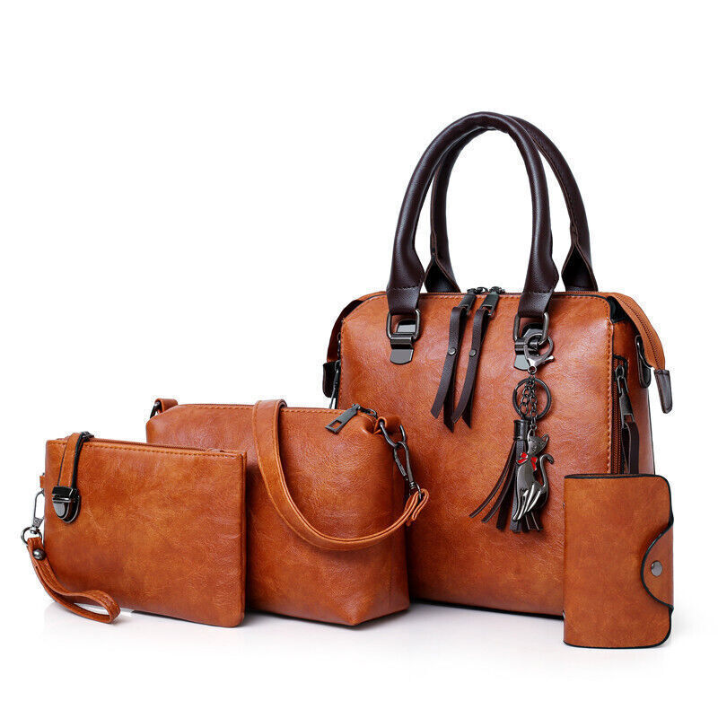 4pcs/Set Ladies Handbags Female PU Leather Shoulder Bags Women Bags Tote Bag