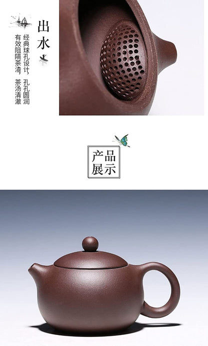 Xishi Teapot 7oz Chinese Yixing Zisha Clay Pot Handmade Purple Sand Tea Set