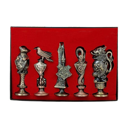 Sealing Wax Seal Magic School Series Stamps 3D Carvings Badge Dense Gift Box Set