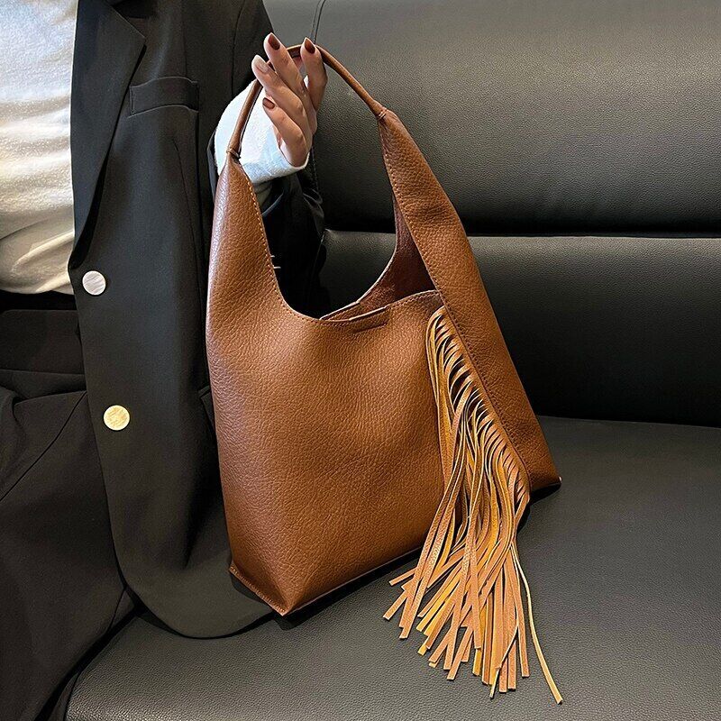 Small Handbag Women Spring Travel 2pcs/set Tassels Shoulder Bag