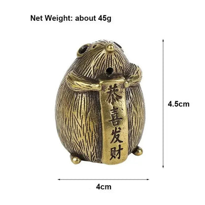 Small Crafts Hollow Brass Lucky Mouse Statue Home Decoration Ornament