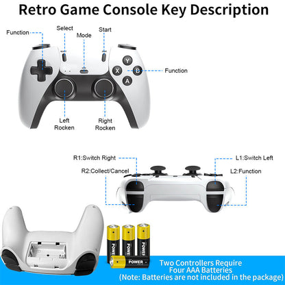 40000+ Retro Games Video Game Console TV Stick 128G 4K HDMI Wireless Controller