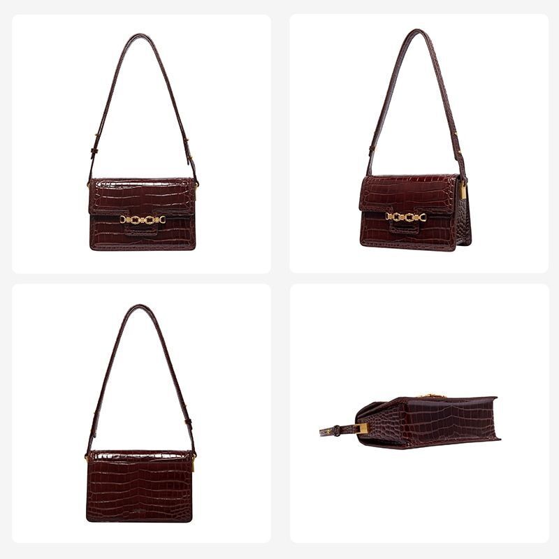Handbag Fashion Split Leather Purse Shoulder Pouch Messenger Bag Polyester Flap
