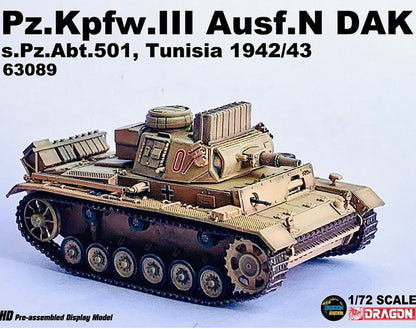 1/72 German PanzerⅢ Ausf.n Tank Finished Product Model