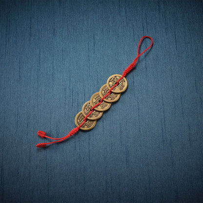Pure Brass Thickening Five Emperors' Money Attracting Wealth Car Pendant