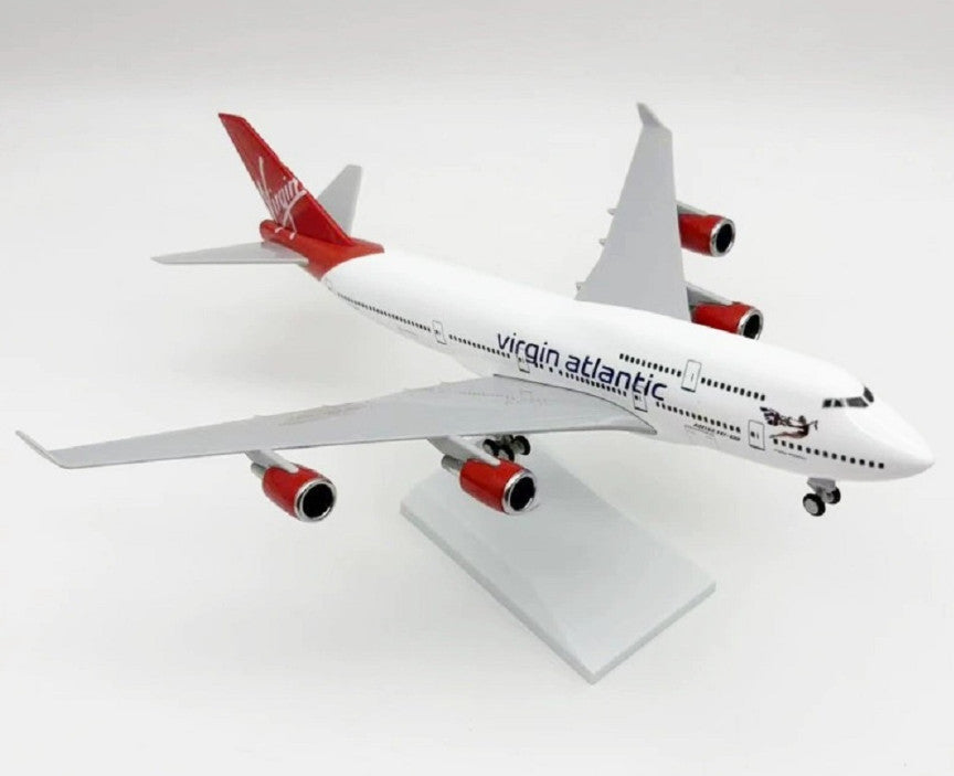 30CM Virgin Atlantic BOEING 747-400 Airplane Landing Gear Resin Aircraft Model