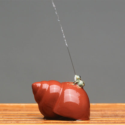 Creative Tea Pet Water Squirt Frog On Vivipara Zisha Tea Play House Decoration