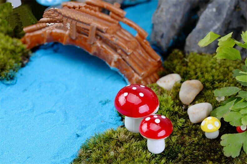 Figurines Moss Micro Landscape Ornaments Mushrooms DIY Craft Mini Simulation