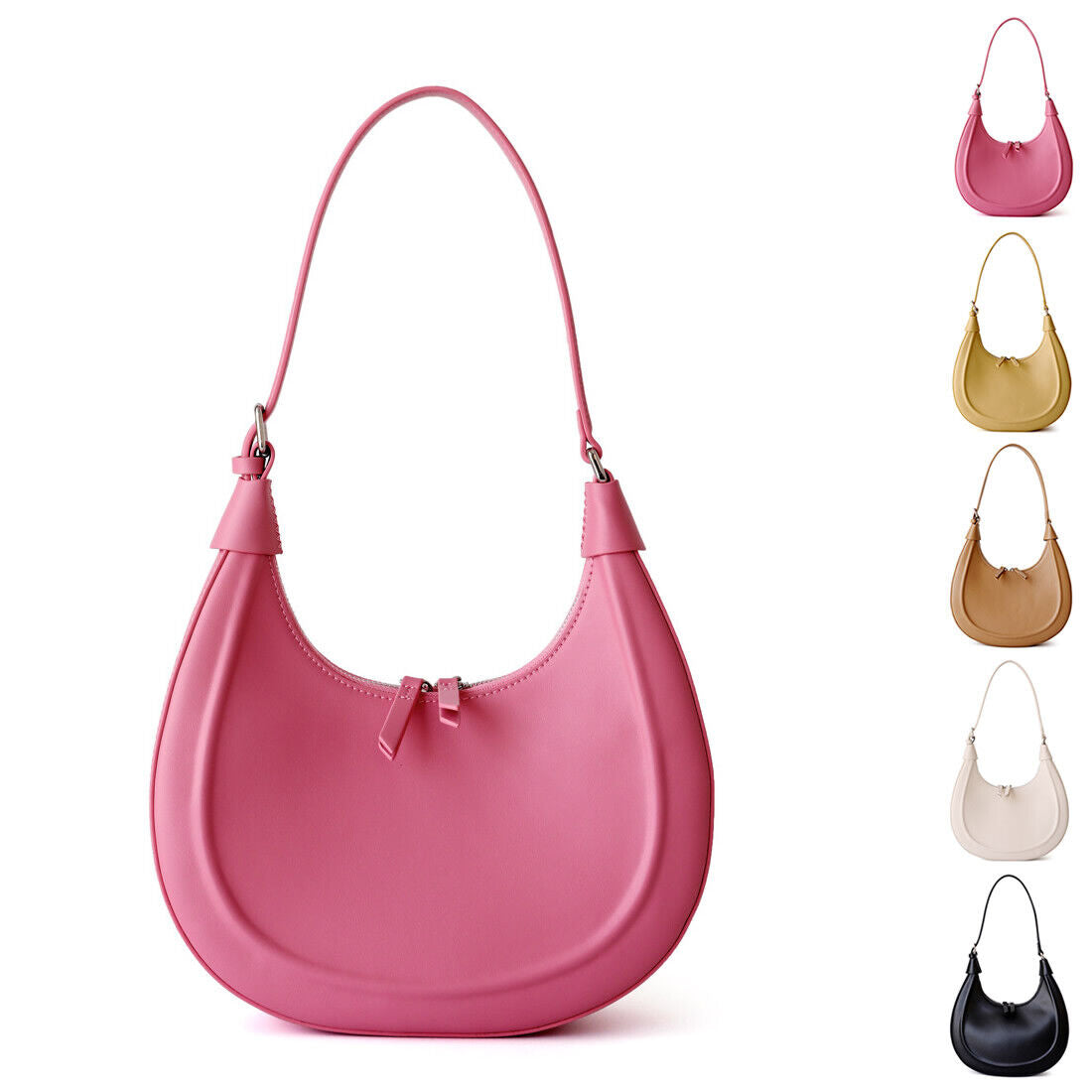 Convertible Real Leather Hobo Shoulder Bag Tote Purse Saddle Fashion Crossbody