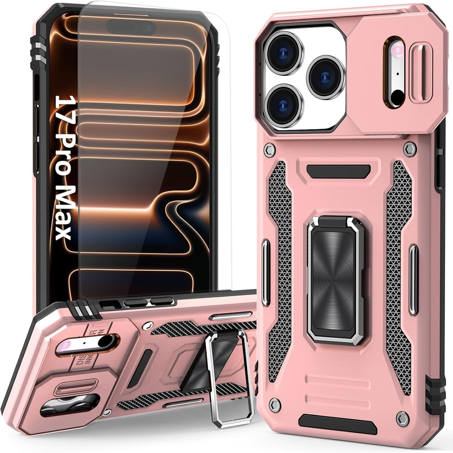 Phone Case Compatible with Iphone 17 Pro Max Case with Slide Camera Lens Cover &
