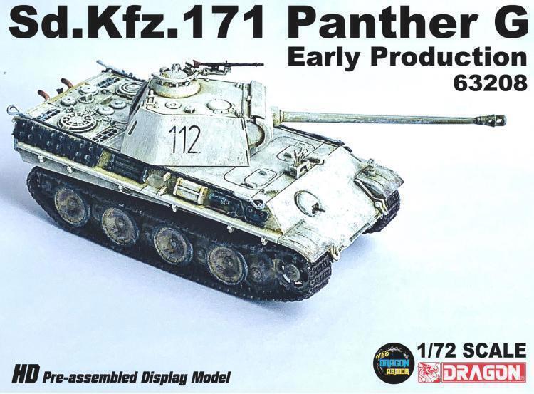1/72 Dragon Sd.kfz.171 Panther An Early Version Panther G Type Tank 63208 Model