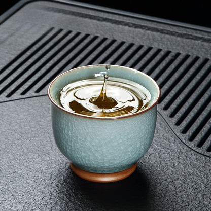 Ru Kiln Cup, Kung Fu Tea Cup, Ceramic Tea Cup, Tea Set, Ice Cracked Cup